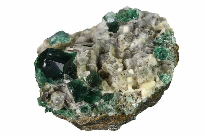 Aragonite Encrusted Fluorite Crystal Cluster - Rogerley Mine #143050